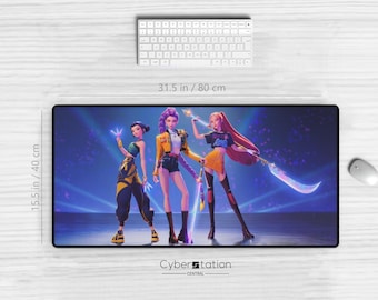KPop Demon Hunters | HUNTRIX | Rumi, Mira, Zoey | Gaming Mauspad xl | 80x40cm / 70x35cm | Geschenkidee | Spielematte | Saja Boys