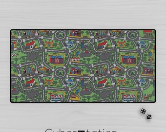 Tappetino Mouse Stradale Nostalgico - Tappeto Città Anni 90, Mappa Urbana Retrò, – Idea regalo