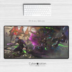 ARCANE – Gaming Desk Mat | EKKO |80 x 40 cm / 70 x35 cm| Firelights |Gamer Gift | xl Mouse Pad  | Riftbound