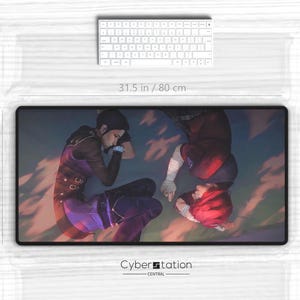 ARCANE – Gaming Desk Mat | CAITVI VIOLYN |80 x 40 cm / 70 x 35 cm | Caitlyn & Vi bed scene | Gamer Gift | xl Mouse Pad