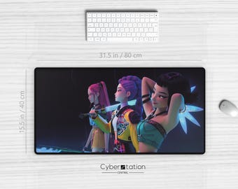 KPop Demon Hunters  | Gaming Mauspad xl | HUNTRIX | 80x40cm / 70x35cm | Geschenkidee | Spielematte | Rumi, Mira, Zoey