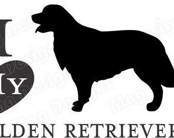 GOLDEN RETRIEVER Vinyl Dog Decal Silhouette in your colors