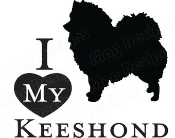Vinyl Dog Decal - KEESHOND - Doggie Decal - Animal Sticker - Silhouette in your colors