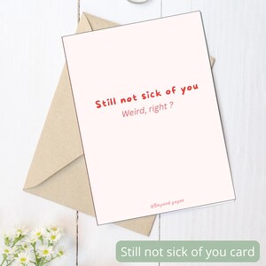 Carte digitale à imprimer rose A4 US Letter, message drôle amour sarcastique design minimaliste pliable à offrir ou déco murale, idée cadeau