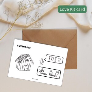 Tarjeta digital "LOVEHOÜSE" – Tarjeta estilo manual de IKEA – para imprimir – Idea de regalo para San Valentín – Decoración del hogar – Póster original