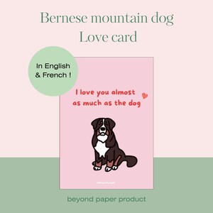 Lustige Valentinstagskarte - Liebe: Ich liebe dich fast so sehr wie der Hund, Bouvier, Print, Hundekarte, süße Geschenkidee, Geburtstag
