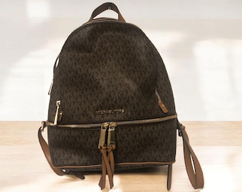 QUALITY! Michael Kors Raven Black Soft Pebbled Leather Backpack Purse Bag W/Gold QUALITY! Michael Kors Raven Black Soft Pebbled Leather  main image 2