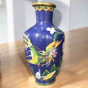 Jarrón cloisonné chino