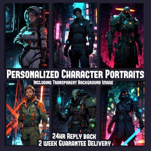 Custom SciFi Dnd Character Commission, personageportret, Dungeons and Dragons-kunst, RPG-personage, cyberpunk, illustratie digitaal personage