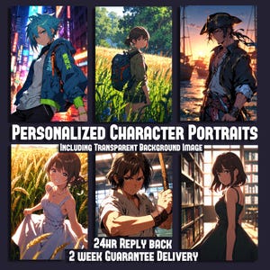 Custom Dnd Anime Character Commission, Character Portrait, Anime, Manga Art, RPG Character Art,Digital, Japanese, Character Illustration