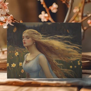 Goddess Eostre Greeting Cards: Spring Pagan Altar Art - Set of 5
