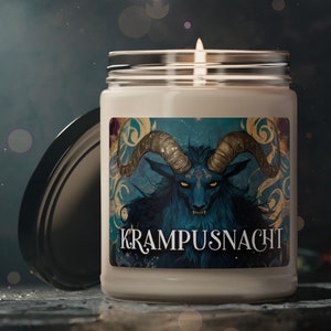 Krampusnacht Vegan Candle Christmas Warmth Scent 9oz for Yule, Gothmas and Creepmas Artsy Witchy Decor
