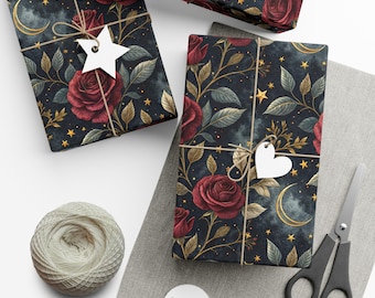 Witchy Gift Wrap: Dark Romantic Floral Wrapping Paper
