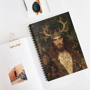 Cahier à spirales Cernunnos : journal du dieu de la forêt, ligne ligné païenne