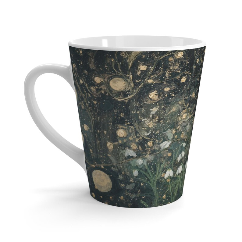 Snowdrop Snowy Owl Latte Mug: 12oz Ceramic Mug image 3