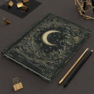 Moonlit Yule Journal: Dark Academia Hardcover Notebook