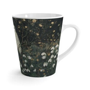 Snowdrop Snowy Owl Latte Mug: 12oz Ceramic Mug image 4