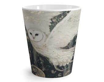 Snowy Owl Latte Mug: Winter Magic Ceramic Coffee Cup