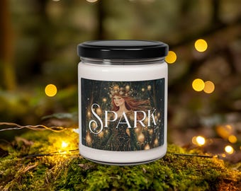 SPARK Pagan Goddess Eco-Friendly Soy Candle | Celebrate Brigid, Imbolc, Creativity, Transformation, Passion and Poetry
