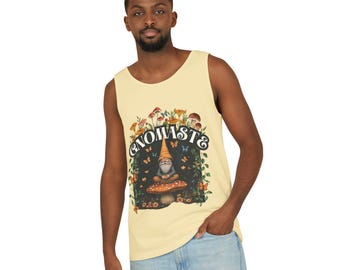 Gnomaste Zen Tank Top: Meditierender Gnom, Kleidung für Naturliebhaber