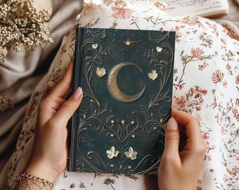 Grimorio Celeste Oscuro: Diario degli Incantesimi con Copertina Rigida a Righe