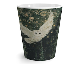 Snowy Owl Latte Mug: Enchanted Witchcraft Coffee Cup