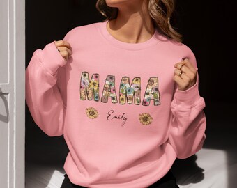 Personalized Mama Bear Shirt Custom Mom T-Shirt New Mom Hoodie Nana Sweatshirt Mothers day Gift