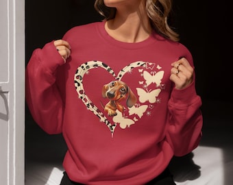Dachshund Lover Shirt – Cute Dachshund Mom Shirt, Dachshund Dad Tshirt , Animal Sweater, Dog Owner Sweater, Christmas Dachshund Dog Hoodie