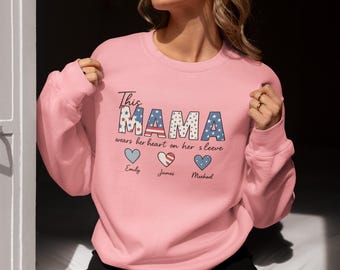 Personalized Mom T-Shirt Custom Mama T-Shirt Mother's Day Gift Custom Hoodie Name Personalized Sweatshirt Mama Bear Outfit Cozy Mom Apparel