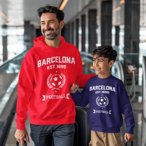 Barcelona Football Shirt, Game Day Outfit, Barcelona Sweatshirt, Gift for Football Lover, Custom Soccer T-Shirt, Football Dad, Soccer Mom