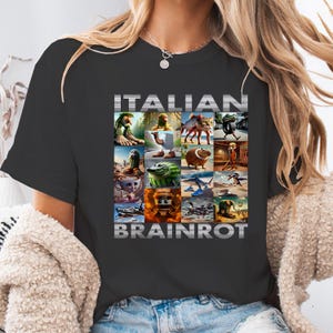 Italian Brainrot Meme T-Shirt – Funny Surreal Animal Mashup Tee – Weird Meme Collage T-Shirt – Absurdist Humor Gift for Meme Lovers