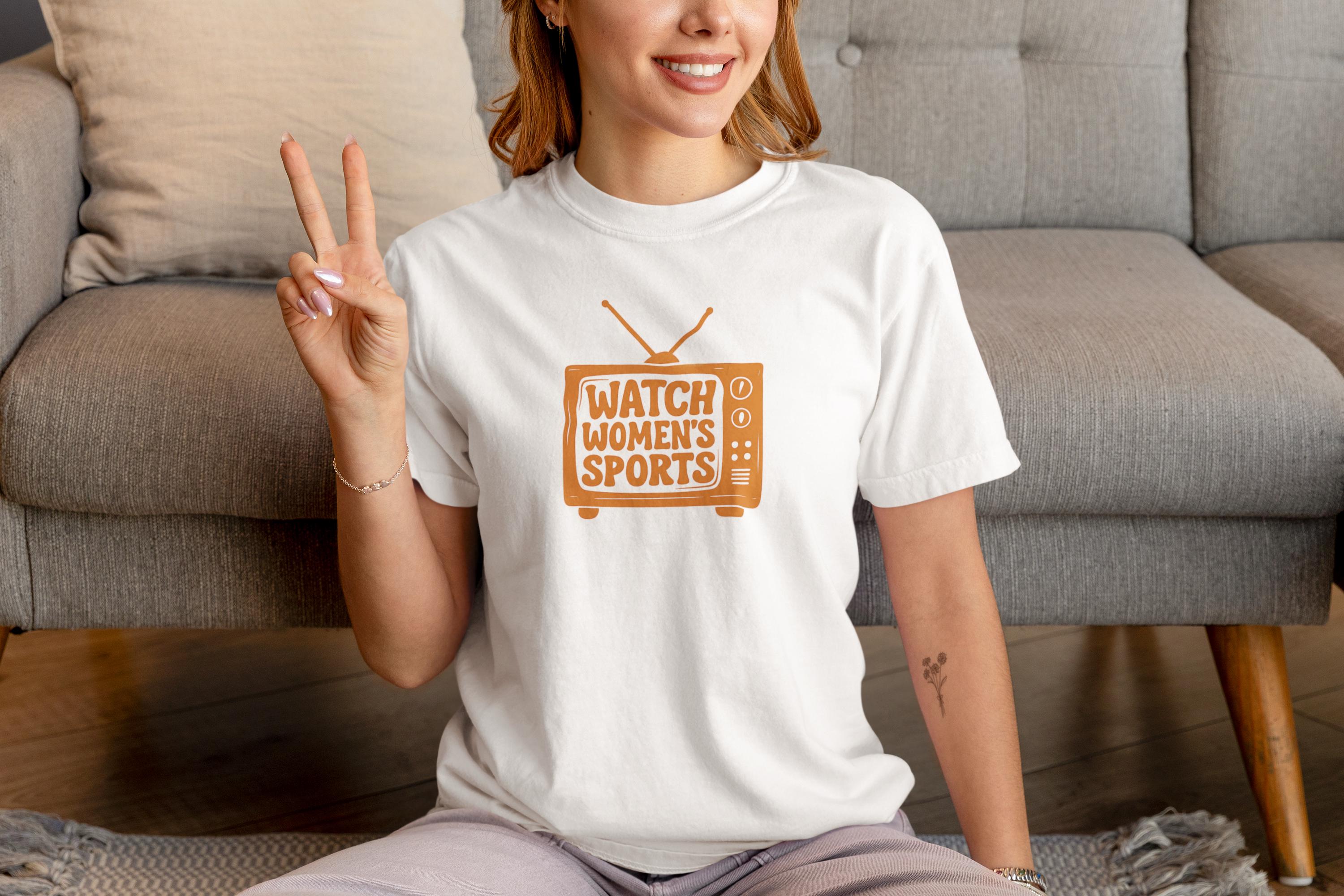 Watch Women Sports Shirt, Vintage Style Graphic Tee, Old School Sports Fan Gift, Comfort Colors Casual, Support Watch Women’s Sports Shirt