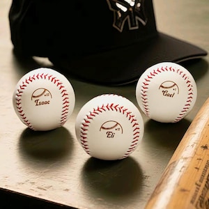 Player&#39;s Name And Number Baseball, Custom Baseball, Personalized Engraved Baseball, Custom Coach Gift, Personalized Baseball With Logo.