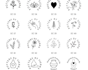 Personalised Ceramics Stamp | Accept Any Customization | 64 Personalized Designs To Choose From | Custom Pottery Stamp | Pottery Stamp