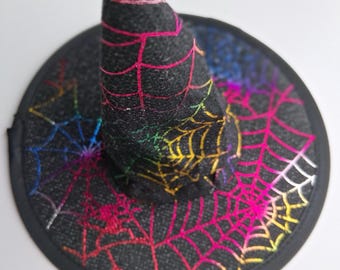 Witch Hat with spiderweb in brilliants colors
