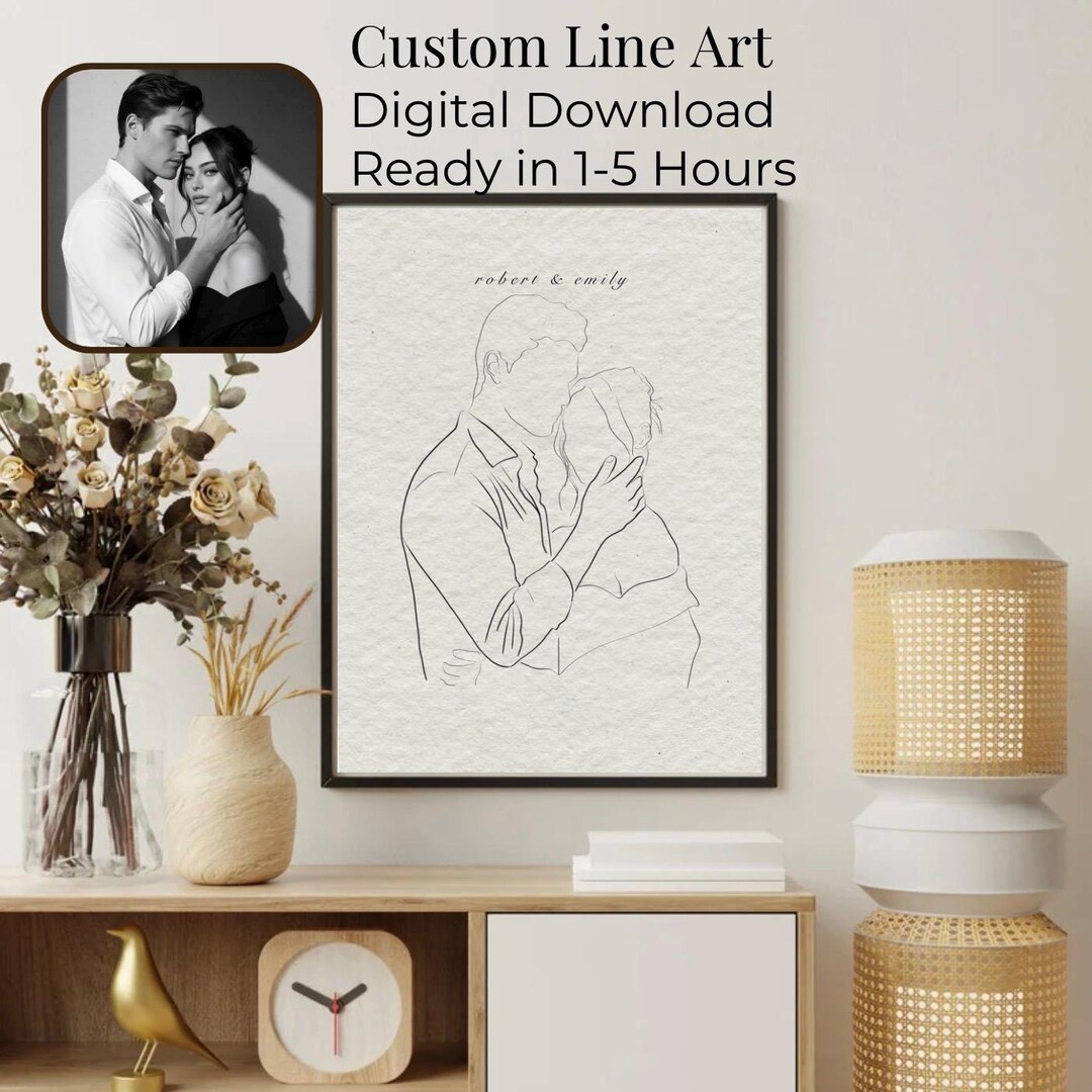 Custom Single Line Custom One Line Drawings, Custom Couple Portrait, Custom Family Gift ...