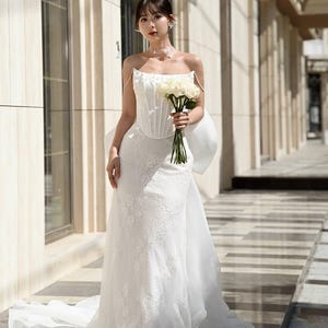 Modern Wedding Dress / Bridal Separates / Three Piece Wedding Dresss/ Two Piece Wedding Dress / Luxury Wedding Dress / SA081