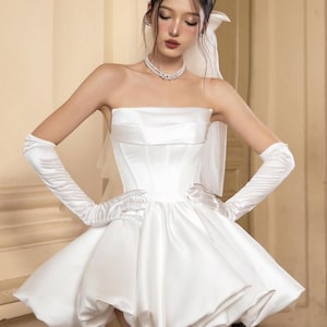 Rehearsal Dinner Dress / Short Wedding Dress / Elopement Dress / Wedding Reception Dress / Corset Dress / SA104