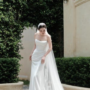 Courthouse Wedding Dress / City Hall Wedding Dress/ Minimalist Wedding Dress / Simple Wedding Dress / Corset Wedding Dress / SA110