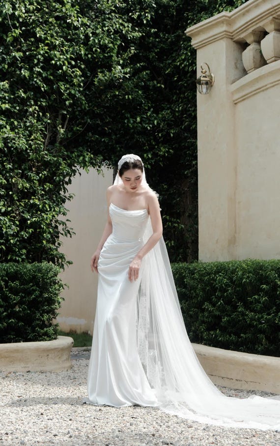 Courthouse Wedding Dress / City Hall Wedding Dress/ Minimalist Wedding Dress  / Simple Wedding Dress / Corset Wedding Dress / SA110 - Etsy Israel
