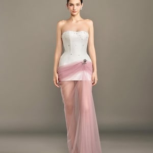 Pink Mini Dress / Wedding Guest Dress / Prom Dress / Corset Prom Dress / Corset Dress / After Party Dress / Bodycon Dress / SA043