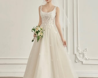 Fairy-tale Wedding Dress / Fairy Wedding Dress / Autumn Wedding Dress / Floral Wedding Dress / Destination Wedding Dress/ SA019