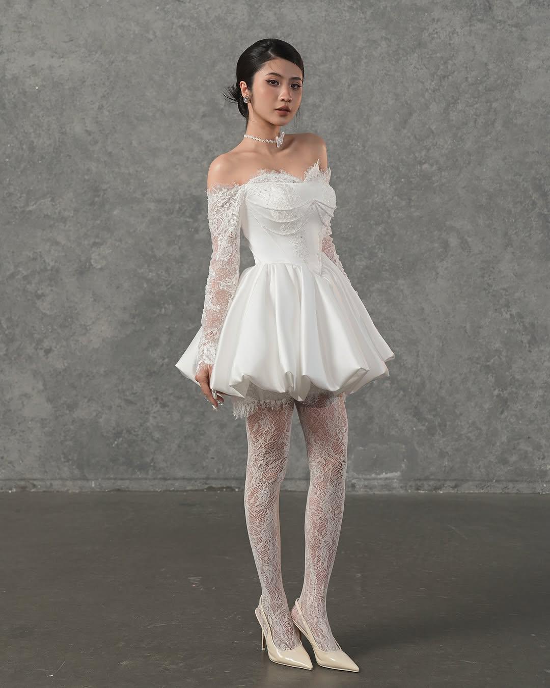 short vintage dresses Vintage Wedding Dresses Off The Shoulder Short Bridal Dress 1950's Lace  Applique Beaded Tea Length Wedding Reception Dress misshow — Bridelily