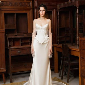 Luxury Wedding Dress / Classy Wedding Dress / Custom Wedding Dress / Corset Wedding Dress / Two Piece Wedding Dress / SA100