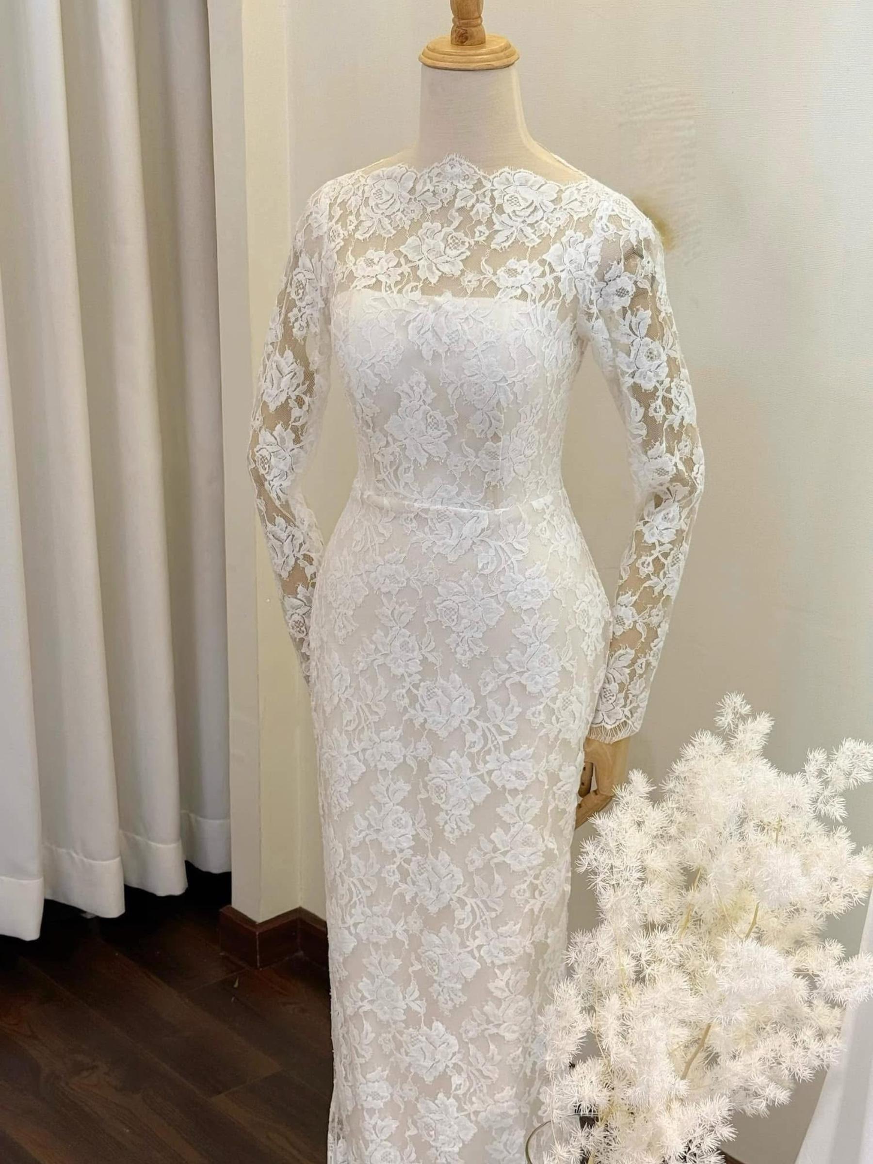 sachin and babi light blue dress Lace Long Sleeve White Dress with Zipper Back for Beach Bridal Shower and  Engagement Mini Gown from Dhgate Designer Wedding Dresses
