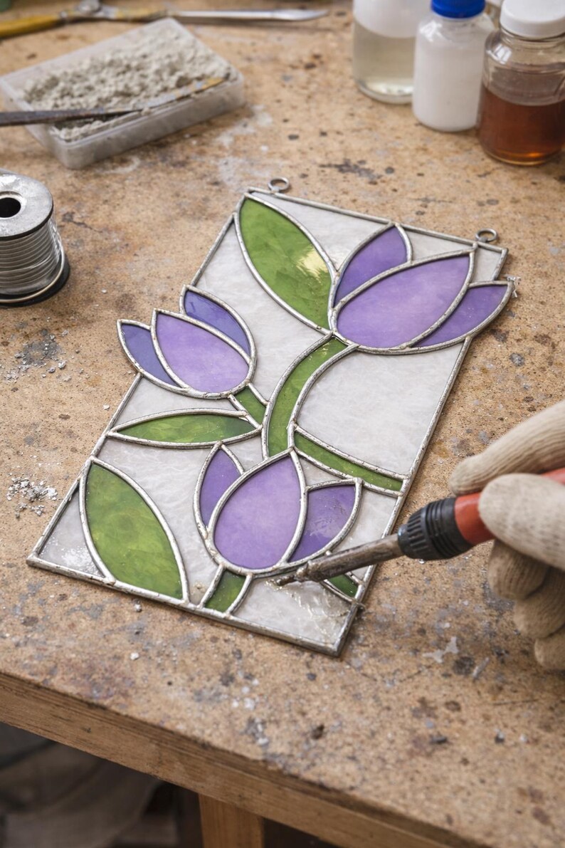 Metal Panel Crocus Crocus - Botanical Spring Panel - Stained Glass Pattern | Easy ...