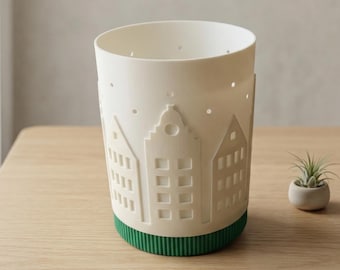 3D Printed Lantern for LED Tealight • Mini House Lantern • Cozy Modern Decor • 3x4 Tealight Holder • Layered Cutout Lantern