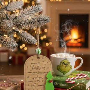 Festive Green Cat Christmas Ornament - Whimsical Holiday Tag