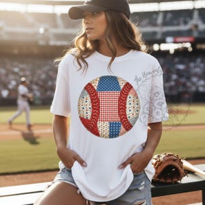 Patchwork Baseball SVG | Wzór haftu baseballowego (pobranie cyfrowe)