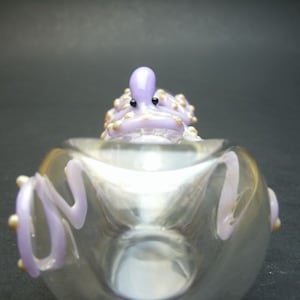 Crystal Clear with a Purple Octopus Glass Pipe image 3